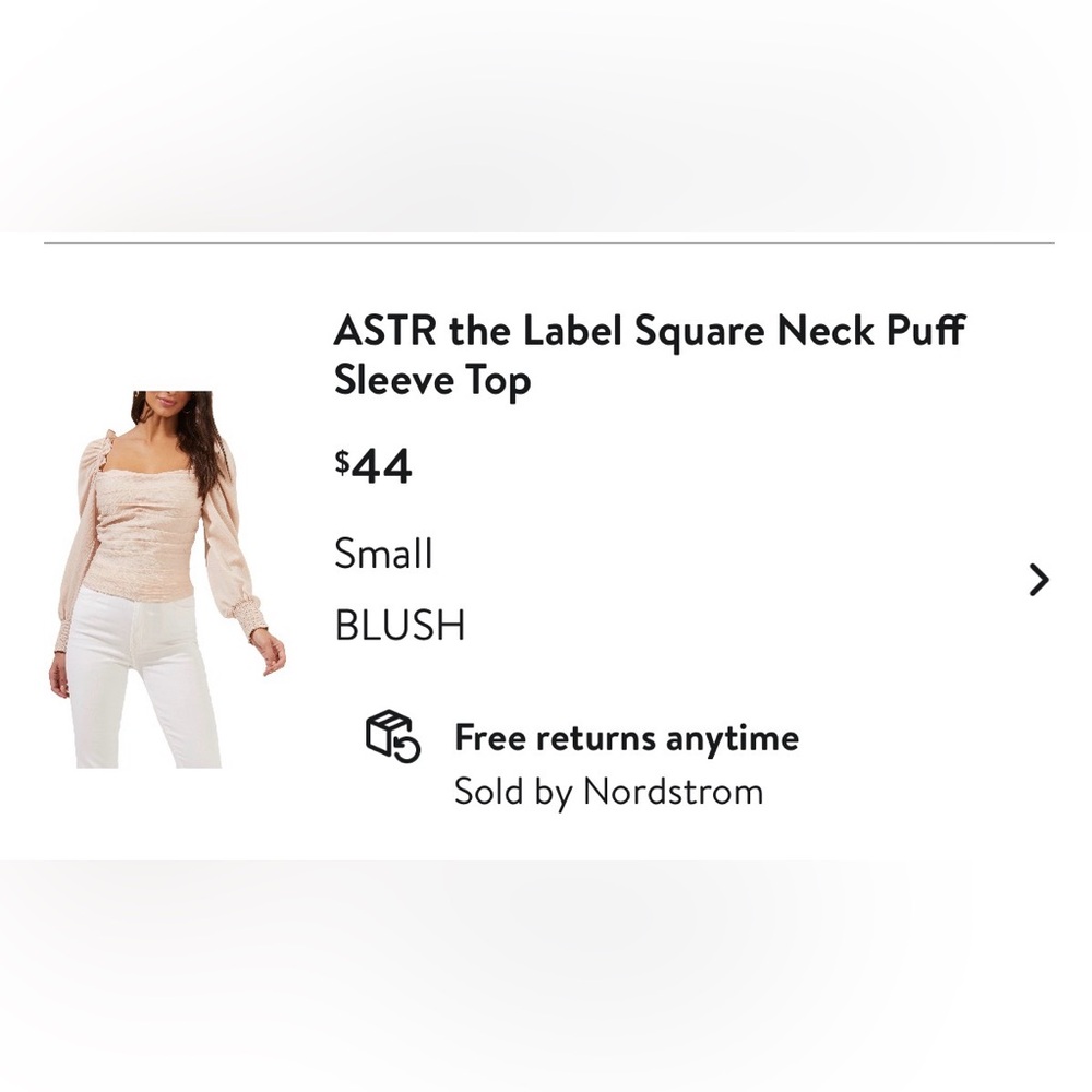 Astr Ruched Blouse Small - Picture 5 of 7